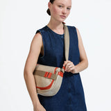 Jack Gomme PETIT GABY Linen Summer Messenger Bag Natural Orange - Big Bag NY 