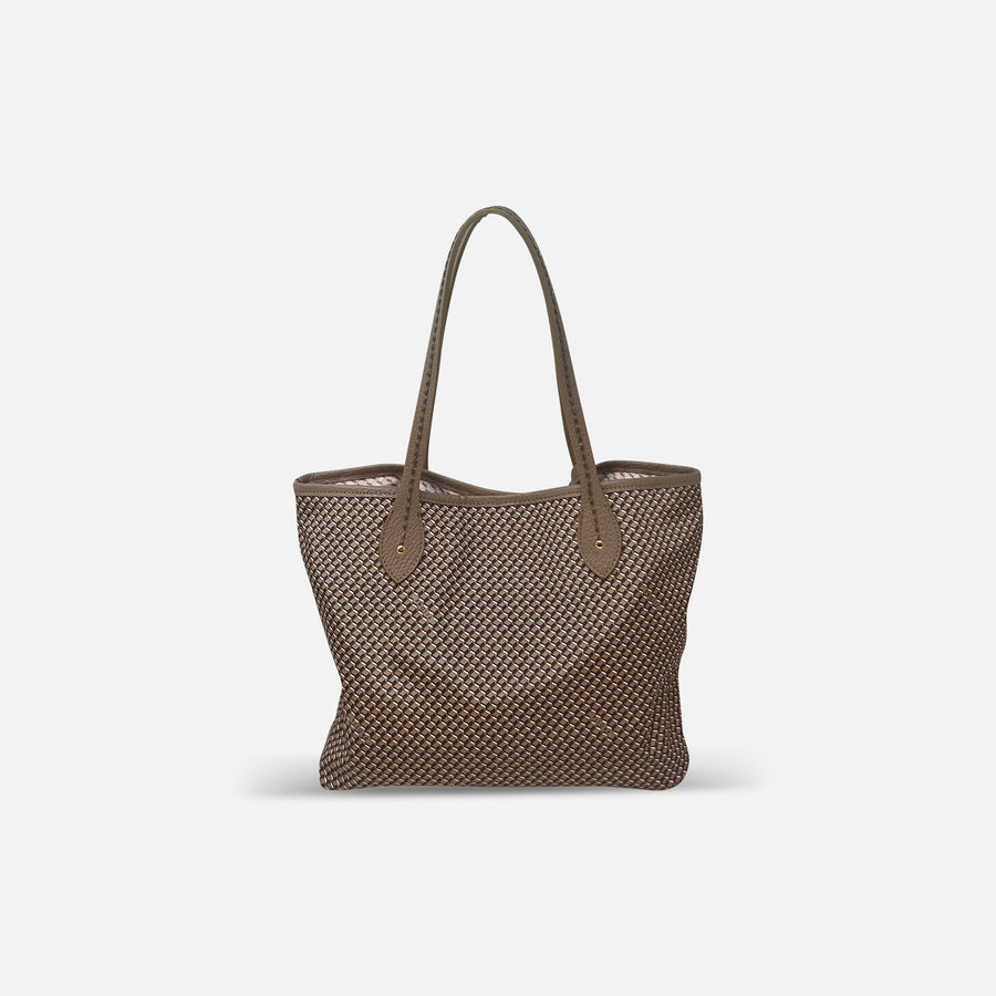 PLINIO by Visona Medium Reversible Tote Taupe - Big Bag NY