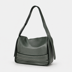 Plinio Visona AIDA Large Leather Flap Crossbody in Loden Green - Big Bag NY