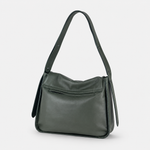 Plinio Visona AIDA Large Leather Flap Crossbody in Loden Green - Big Bag NY