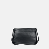 Plinio Visona AIDA Small Leather Flap Crossbody in Black - Big Bag NY
