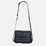 Plinio Visona AIDA Small Leather Flap Crossbody in Black - Big Bag NY