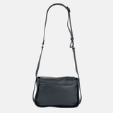 Plinio Visona AIDA Small Leather Flap Crossbody in Black - Big Bag NY