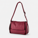 Plinio Visona AIDA Small Leather Flap Crossbody in Chianti - Big Bag NY