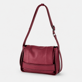 Plinio Visona AIDA Small Leather Flap Crossbody in Chianti - Big Bag NY