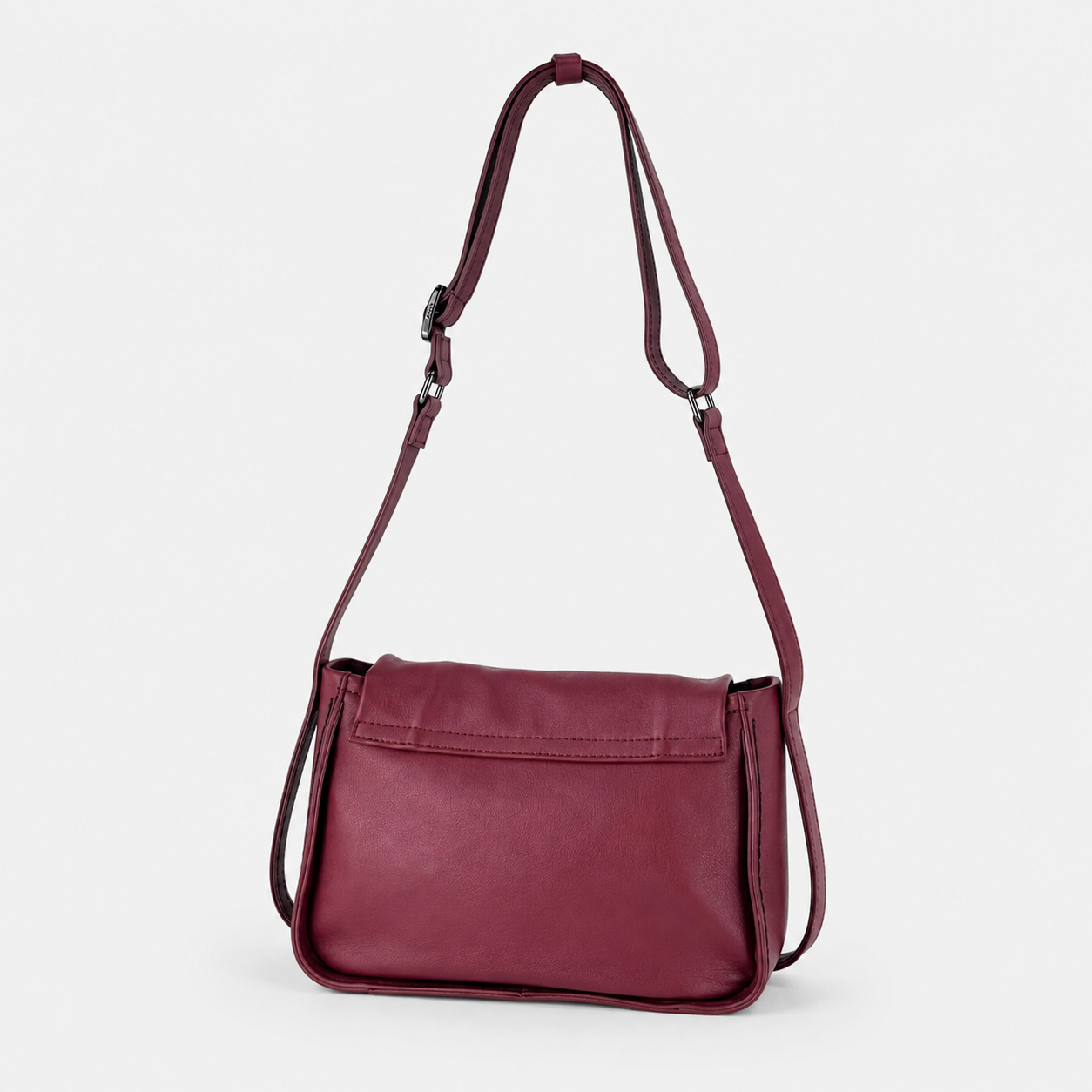 Plinio Visona AIDA Small Leather Flap Crossbody in Chianti - Big Bag NY