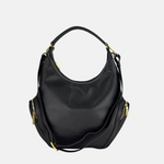 Plinio Visona CALLE Large Hobo Bag with Side Zip Pockets Nero Black- Big Bag NY 2