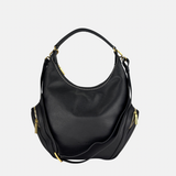 Plinio Visona CALLE Large Hobo Bag with Side Zip Pockets Nero Black- Big Bag NY 2