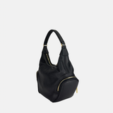 Plinio Visona CALLE Medium Hobo Bag with side Pockets Black Nero - Big Bag NY