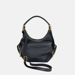 Plinio Visona CALLE Medium  Hobo Bag with side Pockets Black Nero - Big Bag NY 2