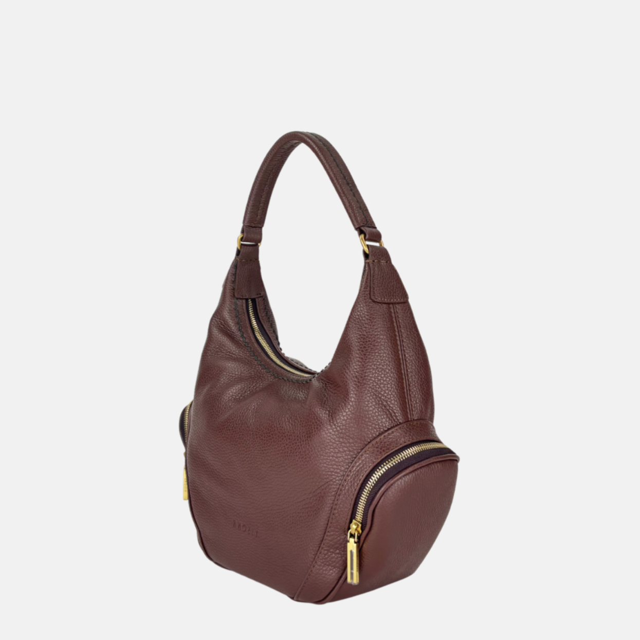 Plinio Visona CALLE Medium Hobo Bag with side Pockets Caffe Brown - Big Bag NY