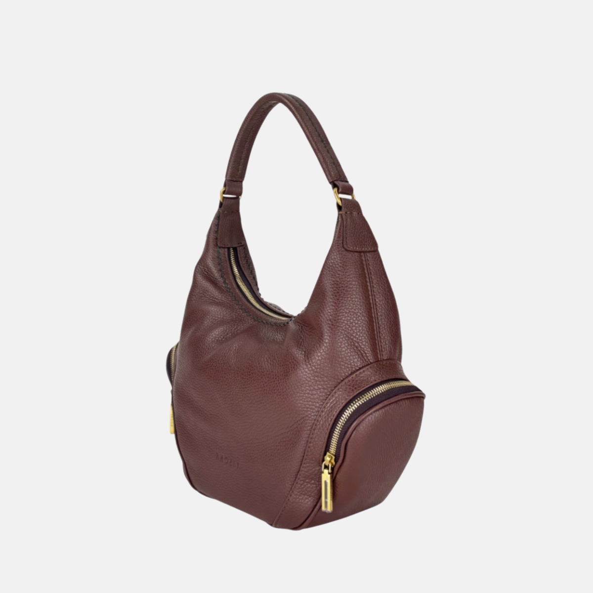 Plinio Visona CALLE Medium Hobo Bag with side Pockets Caffe Brown - Big Bag NY