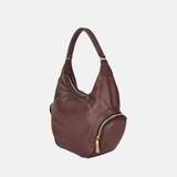 Plinio Visona CALLE Medium Hobo Bag with side Pockets Caffe Brown - Big Bag NY