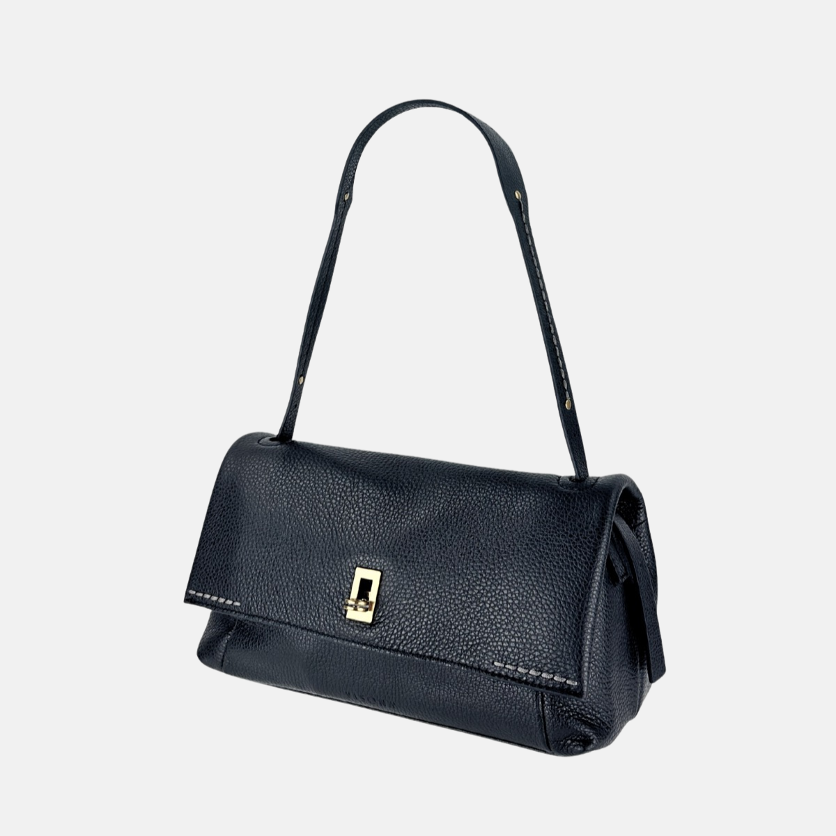 Plinio Visona GIORGIA Medium Turn Lock Flap Shoulder Bag - Big Bag NY