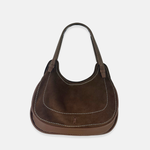 Plinio Visona LUNA Medium Soft Leather and Suede Flap Hobo Bag - Big Bag NY