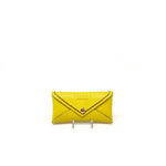 Plinio Visona Leather Glasses Case Envelope Clutch Lemon Yellow - Big Bag NY