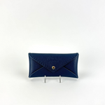 Plinio Visona Leather Glasses Case Envelope Clutch Notte Navy - Big Bag NY