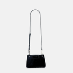 Plinio Visona Linda Soft Tab Clutch in Black Patent and Suede