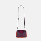Plinio Visona Linda Soft Tab Clutch in Multicolor Orange Wine
