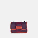 Plinio Visona Linda Soft Tab Clutch in Multicolor Orange Wine