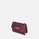  Plinio Visona Linda Soft Tab Clutch in Multicolor Orange Wine