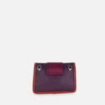 Plinio Visona Linda Soft Tab Clutch in Multicolor Orange Wine