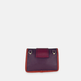 Plinio Visona Linda Soft Tab Clutch in Multicolor Orange Wine