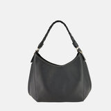 Plinio Visona Mia Braided Strap Medium Shoulder Bag Black - Big Bag NY