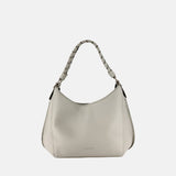 Plinio Visona Mia Braided Strap Medium Shoulder Bagin Beige - Big Bag NY