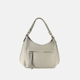 Plinio Visona Mia Braided Strap Medium Shoulder Bagin Beige - Big Bag NY