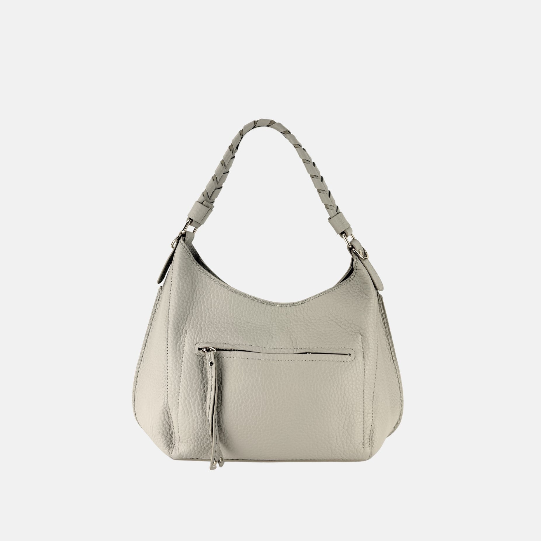 Plinio Visona Mia Braided Strap Medium Shoulder Bagin Beige - Big Bag NY