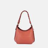 Plinio Visona Mia Braided Top Handle Small Shoulder Bag in Blush - Big Bag NY