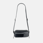 Plinio Visona Mini Baguette Shoulder and Crossbody Bag in Black- Big Bag NY