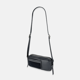 Plinio Visona Mini Baguette Shoulder and Crossbody Bag in Black- Big Bag NY