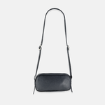 Plinio Visona Mini Baguette Shoulder and Crossbody Bag in Black- Big Bag NY
