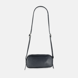 Plinio Visona Mini Baguette Shoulder and Crossbody Bag in Black- Big Bag NY