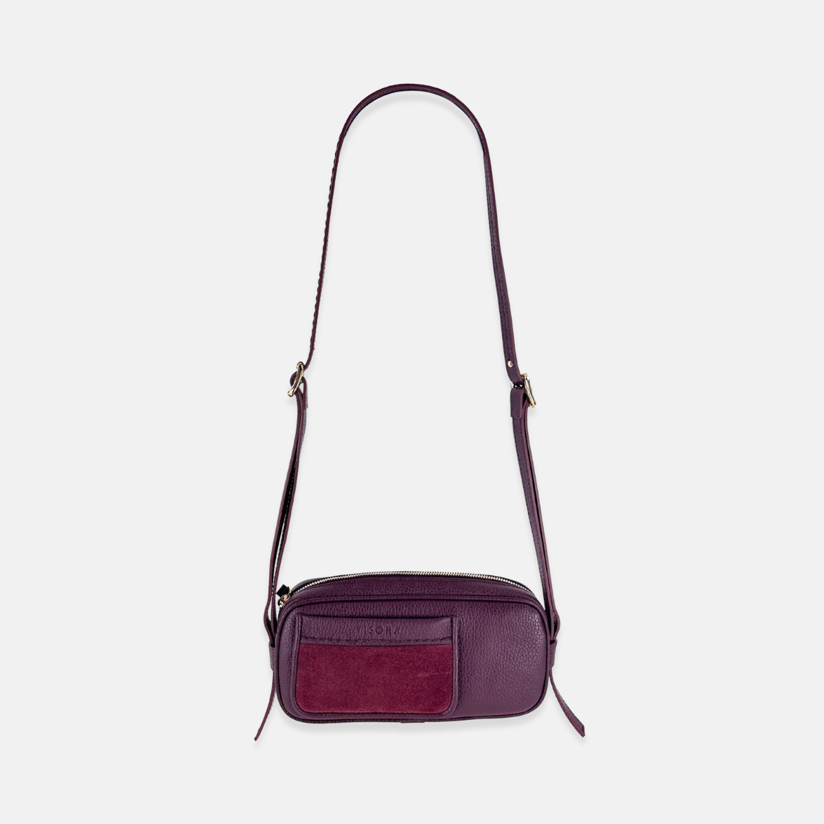 Plinio Visona Mini Baguette Shoulder and Crossbody Bag in Bordeaux - Big Bag NY