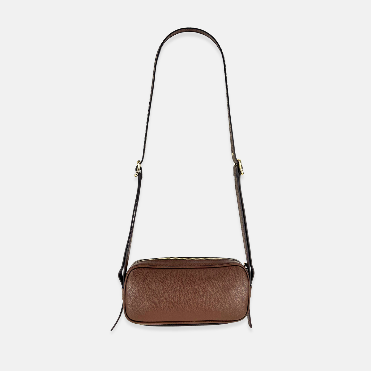 Plinio Visona Mini Baguette Shoulder and Crossbody Bag in Brown - Big Bag NY