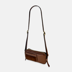 Plinio Visona Mini Baguette Shoulder and Crossbody Bag in Brown - Big Bag NY