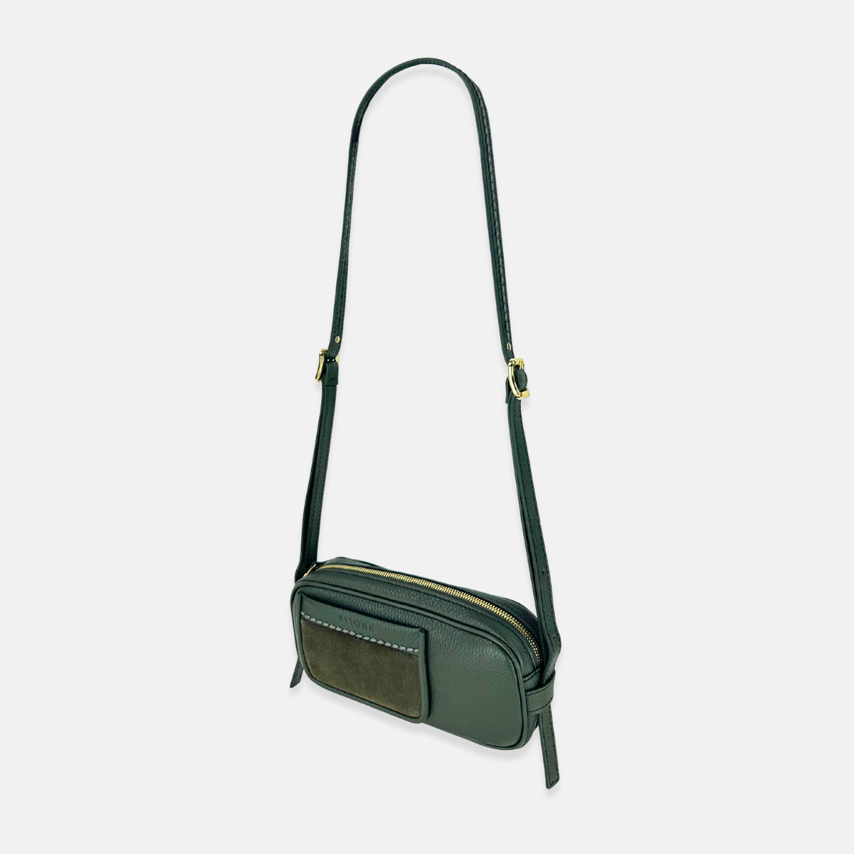 Plinio Visona Mini Baguette Shoulder and Crossbody Bag in Green - Big Bag NY