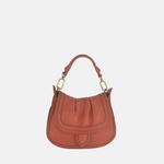 Plinio Visona SELLA Small Ruched Flap Hobo Bag Siena Orange - Big Bag NY