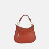 Plinio Visona SELLA Small Ruched Flap Hobo Bag Siena Orange - Big Bag NY back