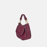 Plinio Visona SELLA Small Ruched Flap Hobo Bag Vino Wine - Big Bag NY 2