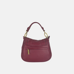 Plinio Visona SELLA Small Ruched Flap Hobo Bag Vino Wine back - Big Bag NY