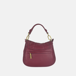 Plinio Visona SELLA Small Ruched Flap Hobo Bag Wine - Big Bag NY