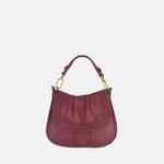 Plinio Visona SELLA Small Ruched Flap Hobo Bag Wine - Big Bag NY