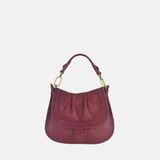 Plinio Visona SELLA Small Ruched Flap Hobo Bag Wine - Big Bag NY