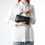 Plinio Visona Siena Mini Turnlock Crossbody Bag Black - Big Bag NY