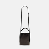 Plinio Visona Top Handle Tote Mini Phone Bag in Dark Brown - Big Bag NY