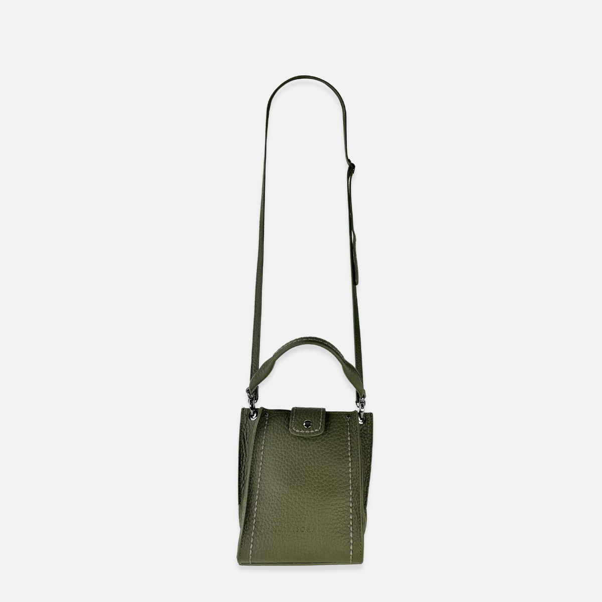 Plinio Visona Top Handle Tote Mini Phone Bag in Green - Big Bag NY